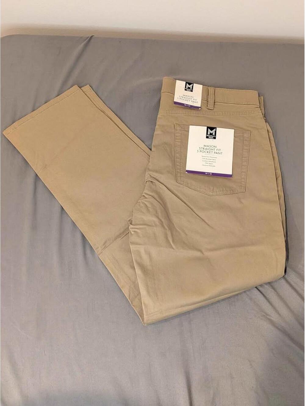 Member's Mark Mason Straight Fit 5 Pocket Pant 36x32 NWT